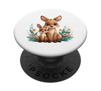 Carino Madre Canguro E Joey Animale Illustrazione PopSockets PopGrip Adesivo