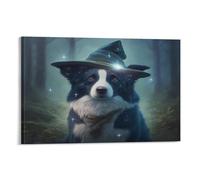 Carino Magico Border Collie Immagini Soggiorno Pittura Strada Tela Colorata Pop-Wall Art Moderna Arte Casa Arte Casa Arte Tesa Pronto Da Appendere 50x75cm