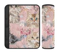 Carino Maine Coon gatti oro rosa 2 pz seggiolino auto Strap Covers Stop cintura di sicurezza taglio nel collo per Van accessori para carro