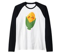 Carino Mais Carattere Kawaii Vegetale Arte Maglia con Maniche Raglan