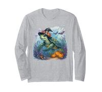 Carino Marine Tartaruga Strega Halloween Subacquea Maglia a Manica