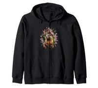 Carino Marmotta Con Rosa Rododendro Sfondo Felpa con Cappuccio