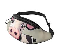 Carino marsupio bianco a forma di mucca, per uomo e donna, impermeabile, sportivo, alla moda, borsa a tracolla con cinghia regolabile, grande borsa a tracolla per viaggi ed escursioni