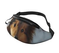Carino marsupio con cane shetland per uomo donna moda corsa marsupio impermeabile borsa a tracolla ovunque con cinturino regolabile marsupio sportivo per portafoglio da viaggio