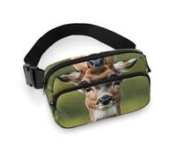 Carino Marsupio con cervo per donne e uomini, marsupio regolabile casual per viaggi, sport, escursionismo, bianco, 20 x 13 cm, bianco, 7.9x5.1inches