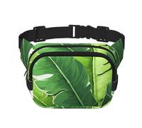 Carino marsupio con foglie di banana, regolabile, grande, da viaggio, unisex, nero, taglia unica