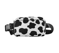 Carino Marsupio con motivo pelle di mucca latte, per donne, uomini, adolescenti, mini borsa a croose con tracolla regolabile per viaggi, vacanze, corsa, Motivo pelle di mucca da latte, 1 Size