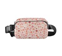 Carino marsupio con personaggi dei cartoni animati e elementi natalizi rosa, donne e uomini, per allenamento, corsa, escursionismo, Fiori di ciliegio, 1 Size