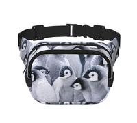 Carino marsupio da donna con stampa pinguino 1 con cinghia regolabile per allenamento/corsa/escursionismo, Nero , Taglia unica