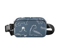 Carino marsupio per donne e uomini, piccola borsa a tracolla per passaporto con tracolla regolabile per lo shopping, lo sport, il lavoro, dinosauro blu, Dinosauro blu., Taglia unica, casual