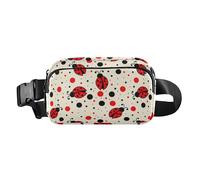 Carino marsupio per donne, uomini, adolescenti, piccola borsa a tracolla con tracolla regolabile per allenamento, corsa, escursionismo, motivo vettoriale, texture elegante, sette stelle distintive,