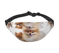 Carino marsupio Pomeranian per uomo e donna, alla moda, borsa a tracolla con cinturino regolabile, impermeabile, per viaggi, escursionismo, sport, nero, taglia unica, Nero , Taglia unica