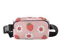Carino marsupio rosa fragole per le donne impermeabile ovunque marsupio carino viaggio marsupio carino fragole rosa 3, 20,3 x 13,5 x 5,8 cm, divertente carino, fragole rosa 3, 8 x 5,3 x 2,3, Carino