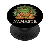 Carino meditando rana Buddha Namaste Mandala Zen Mindfulness PopSockets PopGrip Adesivo