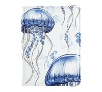 Carino Medusa Blu Cuoio decorativo passaporto book titolare Vaccino Card Holder Cover Combo Passaporto Titolare Caso Leggero, carino medusa blu, 1 size