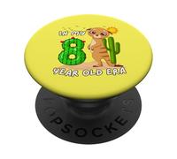 Carino Meerkat 8 ° compleanno nel mio deserto divertente di 8 anni PopSockets PopGrip Adesivo