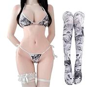 Carino Micro Bikini Giapponese Anime Reggiseno e Panty Set Cosplay Perizoma Bikini Lolita Cartoon Pictures - - Taglia Unica