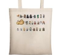 Carino mini personaggi Naturale Cotone Ecologico Tote Bag Beige