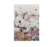 Carino Miniature Pig grandi bandiere all'aperto Ringraziamento banner per la decorazione del patio 28x40 doppio lato