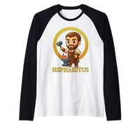 Carino Mitologia Greca Dio Efesto Antica Grecia Chibi Maglia con Maniche Raglan