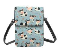 Carino Mucca Stampa Floreale Piccola Crossbody Borse per le donne, Piccole Borse in Pelle Cellulare Cross Body Bag