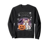 Carino Mummia Corgi e Zucca Halloween Fantasma Divertente Felpa