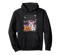 Carino Mummia Corgi e Zucca Halloween Fantasma Divertente Felpa con Cappuccio