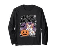 Carino Mummia Corgi e Zucca Halloween Fantasma Divertente Maglia a Manica
