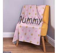 Carino Mummia Oro & Rosa Stars Design Morbido Coperta IN Pile Mamma Regalo