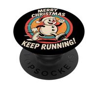 Carino Natale Babbo Natale Run Runner Running Natale Party Costume PopSockets PopGrip Adesivo