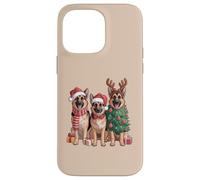 Carino Natale Cani Vacanze Invernali Pastore Tedesco Custodia per iPhone 14 Pro Max