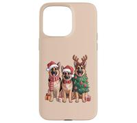 Carino Natale Cani Vacanze Invernali Pastore Tedesco Custodia per iPhone 15 Pro Max