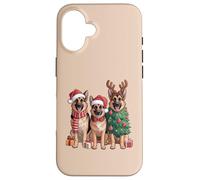 Carino Natale Cani Vacanze Invernali Pastore Tedesco Custodia per iPhone 16