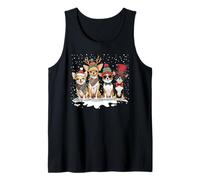 Carino Natale Chihuahua Cane in Santa Cappello Sciarpa Vacanza Canotta