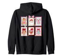 Carino Natale Postage Patchwork Babbo Natale Albero Candy Cane Orso Felpa con Cappuccio