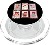 Carino Natale Postage Patchwork Babbo Natale Albero Candy Cane Orso PopSockets PopGrip per MagSafe