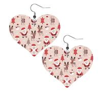 Carino Natale Vacanze di Cuoio A Forma di Cuore Orecchini Delle Donne di Modo Danze di Nozze Accessori, Misura unica, Pelle sintetica