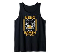 Carino Neko Cat Mangiare Ramen per gli amanti del cibo giapponese Canotta