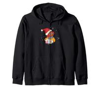 Carino nero afro americano Natale Babbo Natale Natale Felpa con Cappuccio