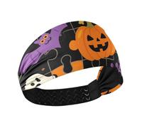 Carino nero Halloween puzzle no slip esercizio fasce per le donne elastici per capelli per trucco pallavolo calcio allenamenti