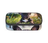 Carino nero Pug Dog stampa Teen Grande Storage Pencil Case Cancelleria Organizzatore Scuola College Business Travel