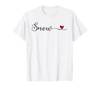 Carino Neve Tipografia con Un Cuore Maglietta