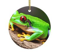 carino occhi rossi rane albero delicato ceramica ornamenti di Natale appeso per albero, ornamenti autunnali, ornamenti di Halloween