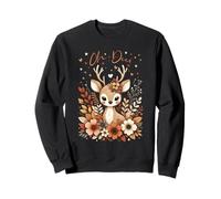 Carino Oh Deer Floral Nature da Donna Felpa