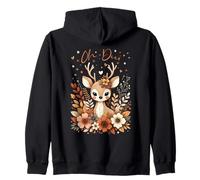 Carino Oh Deer Floral Nature da Donna Felpa con Cappuccio