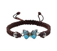 Carino Orecchini Anelli Farfalla Bracciali Per Corda Regolabile Farfalla Braccialetti Per Le Donne Carino Farfalla Braccialetti di Fascino Ca0649-0, Misura unica, Fune metallica, Nessuna pietra