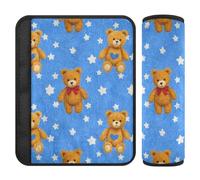 Carino orsacchiotto marrone cartone animato 2 Pack auto cinghia copre fermare cintura di sicurezza taglio nel collo per la maggior parte delle auto Protector para cinturón de carro