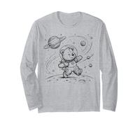 Carino Orso Astronauta Luna Explorer Space Walk Maglia a Manica