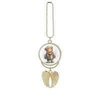 Carino Orso Auto Appeso Ornamento Specchietto Retrovisore Pendente Regali Fortunati Ornamento Appeso Divertente Ciondolo Auto per Ufficio Auto Decorazione Domestica Stile Oro