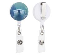 Carino orso bianco retrattile porta badge bobina clip ID titolare per medico infermiere studente ufficio lavoratore